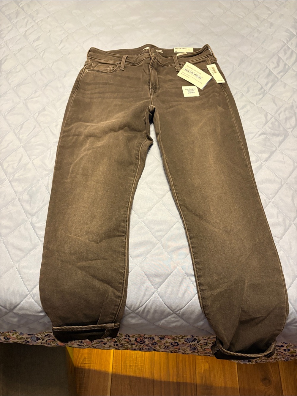 Old Navy Women's Rockstar Super Skinny Built in Warm Jeans